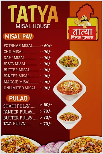 Tatya Misal House menu 