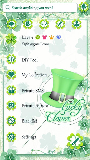 GO SMS LUCKY CLOVER THEME