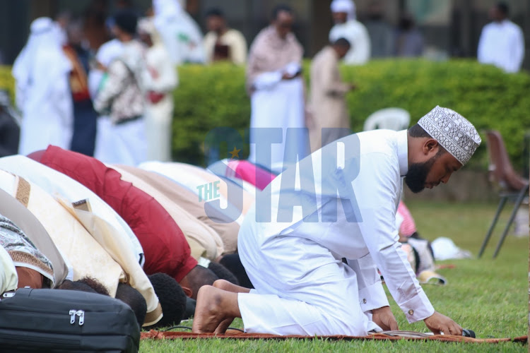 Muslims gather for prayers at Sir Ali Muslim Club, Kariakor on May 2, 2022.