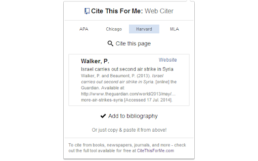 Cite This For Me: Web Citer