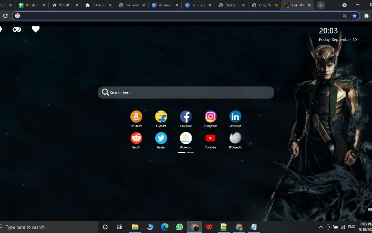 Loki Wallpaper New Tab Theme[Install Now] Preview image 0