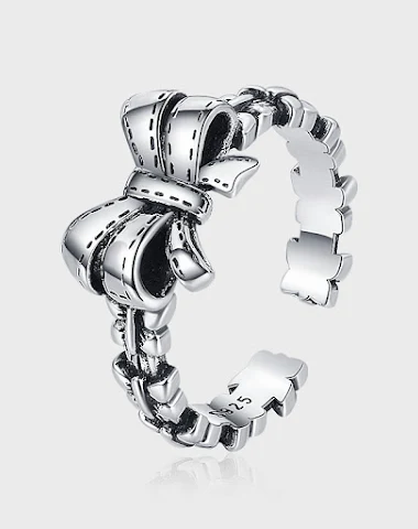 Sterling zilveren retro strikvormig - 1