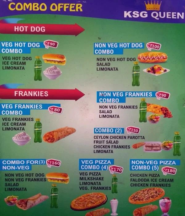 KSG Queen menu 