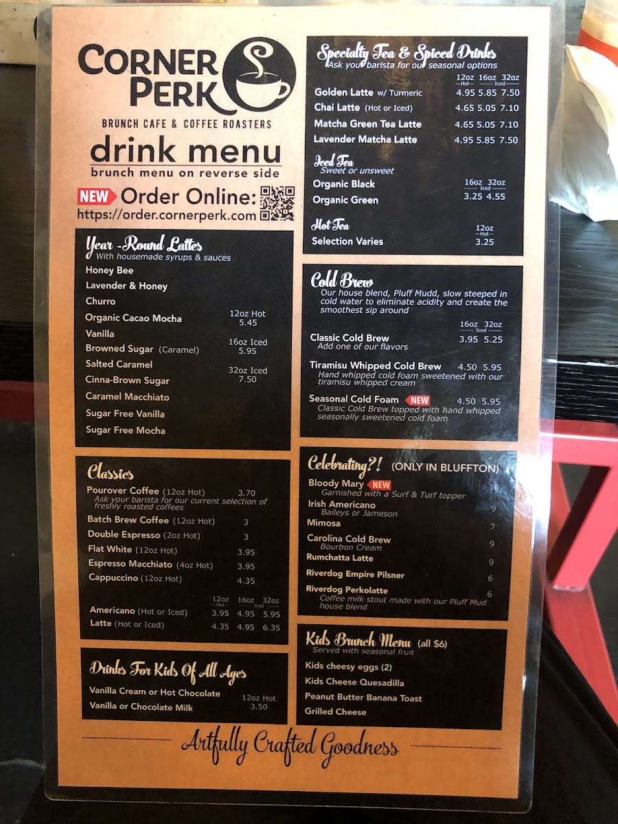 Corner Perk Brunch Cafe & Coffee Roasters gluten-free menu