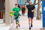 Chantelle Booysen, project manager at the South African Depression and Anxiety Group KZN, joined Henry Cock for 21km of his Guinness World Record feat.