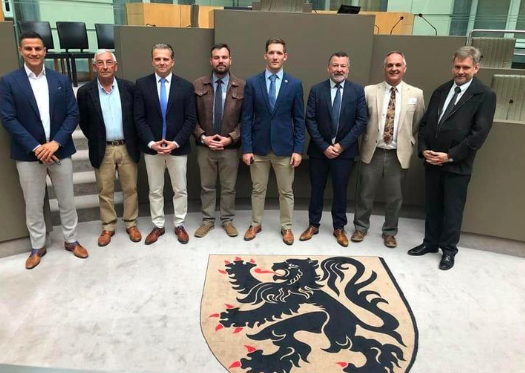 Delegates from the Orania Movement in the Flemish parliament in Belgium.