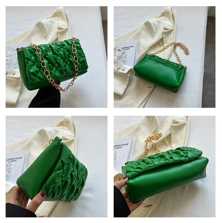 Embroidery Thread Rhombus Thick Chain Simple Portable Messenger Bag. Carry your essentials with style and ease with this