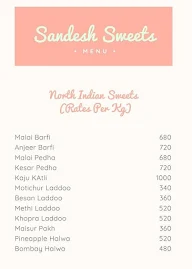 Sandesh Sweets menu 1