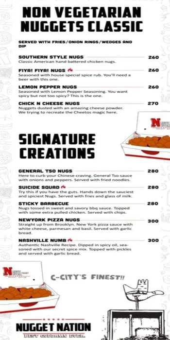 Nugget Nation menu 