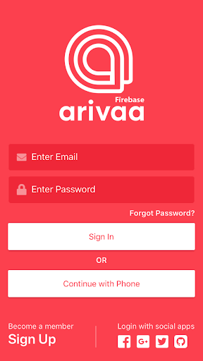 Arivaa Built with Firebase