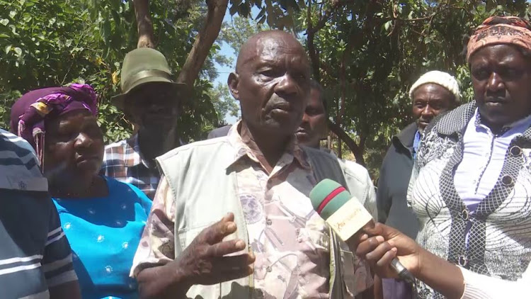 Mihiriga kenda chairperson Apollo Njagi speaking on Wednesday in South Ngariama.