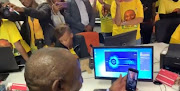 President Cyril Ramaphosa during an Instagram call with DJ Tira. 