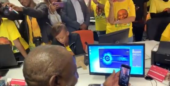 President Cyril Ramaphosa during an Instagram call with DJ Tira.