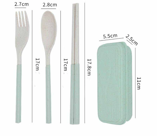 Title 1, Portable Folding Wheat Straw Tableware Set for ...