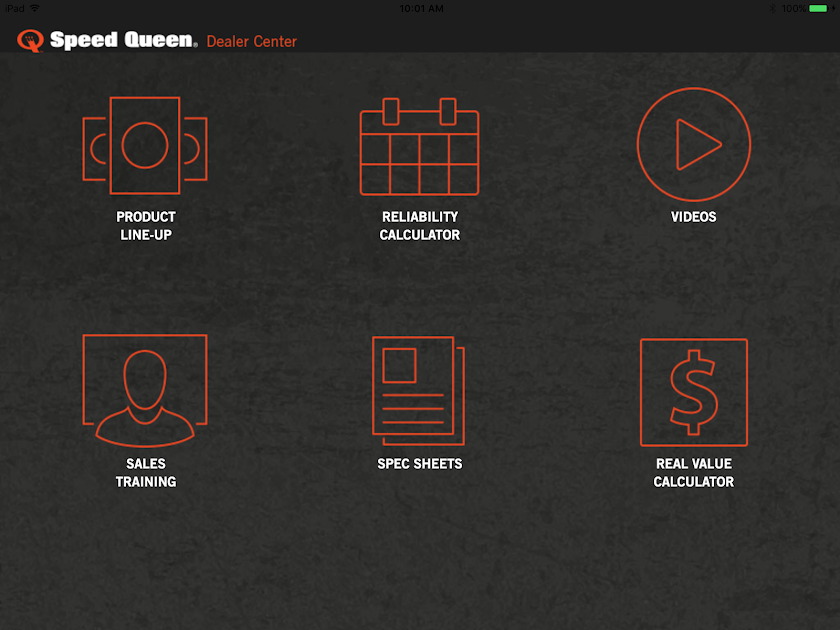 Speed Queen Dealer Center Screen 1