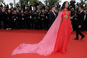 Naomi Campbell attends the red carpet during the Cannes film festival in Cannes, France.