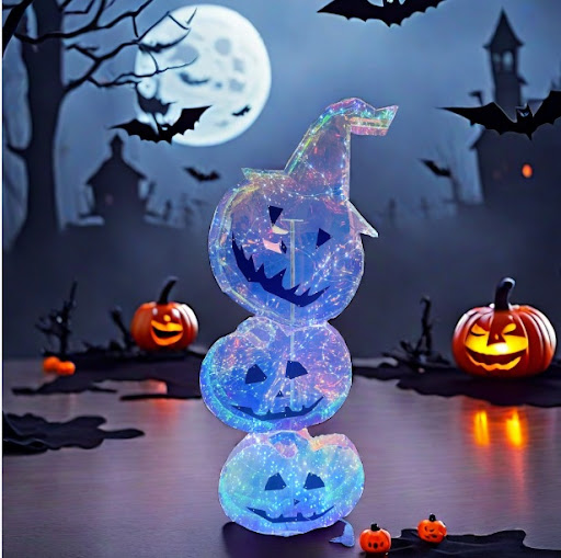 Title 1, Halloween Colorful Three Pumpkin Head Party Lum...