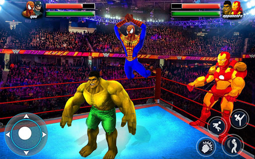 Superhero Wrestling Tag Team Ring Fighting Arena