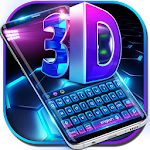 Cover Image of Download 3D blue tech dimensional Keyboard 10001002 APK