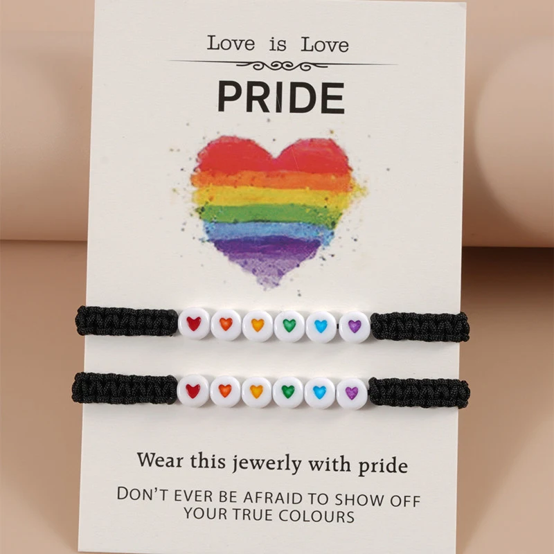 Conjunto de colar para casais com pingente de borboleta arco-íris em papel de amor, joia romântica com emenda.