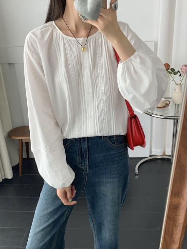 Title 19, French Style Retro Exquisite Embroidered Crew N...