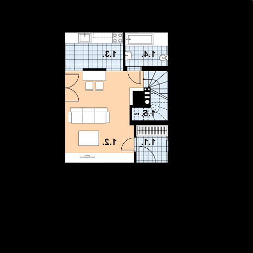 L-12 szkielet drewniany - Rzut parteru