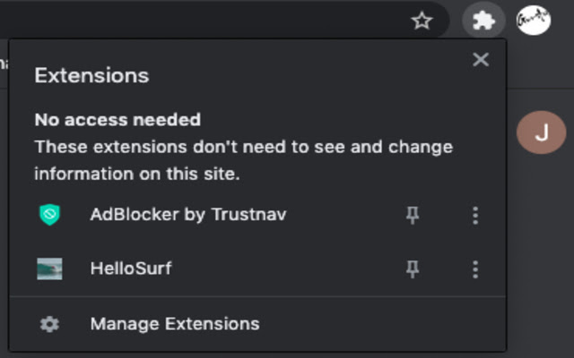 HelloSurf chrome extension