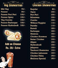 Shalimar Shawarmas menu 1