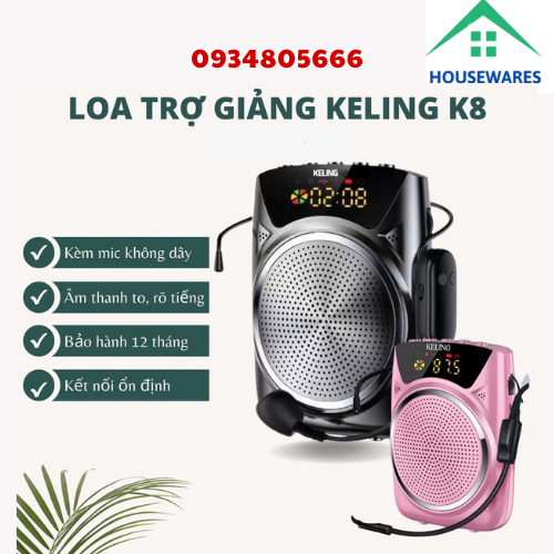 Máy Trợ Giảng Kaw Keling K8, Loa Trợ Giảng Bluetooth - Bảo Hành 1 Đổi 1