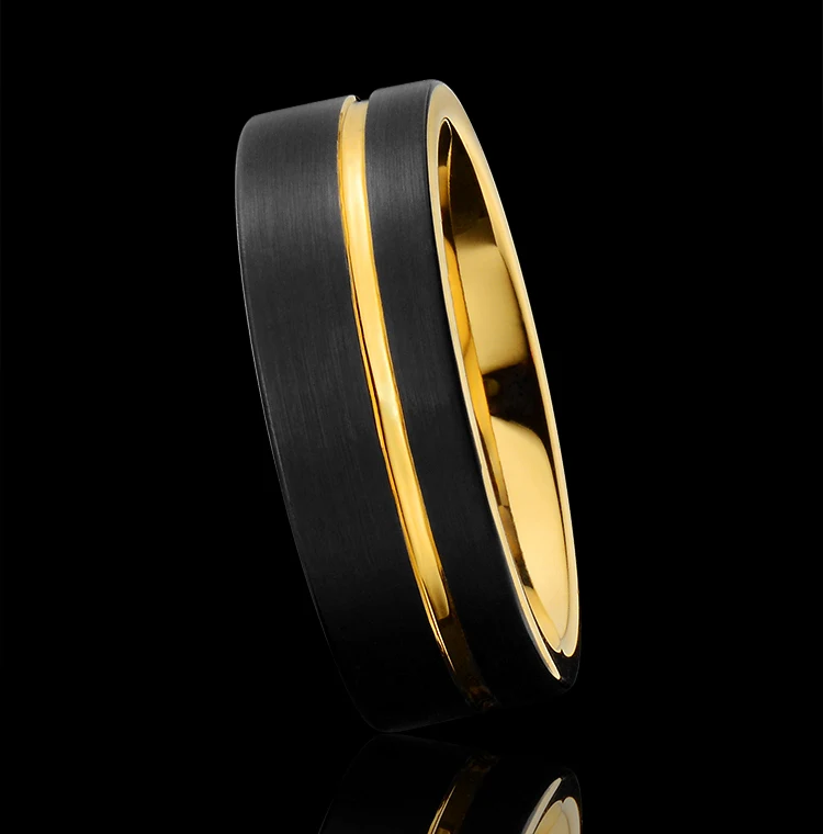Ring Tide Tungsten Gold Jewelry Ring, durable and stylish. The perfect ring for daily wear, for both men and women. A la