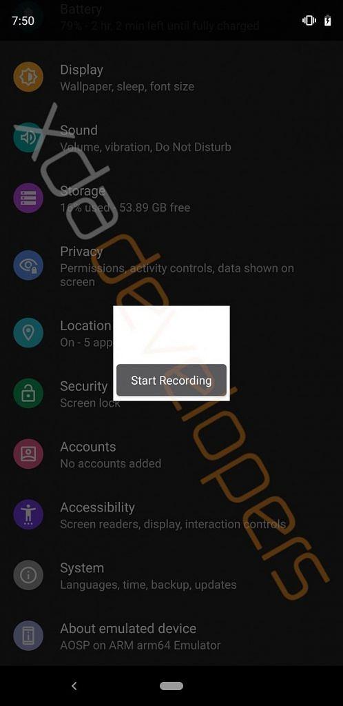 Android Q Developer Options