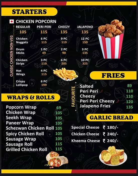 Mr Bites menu 