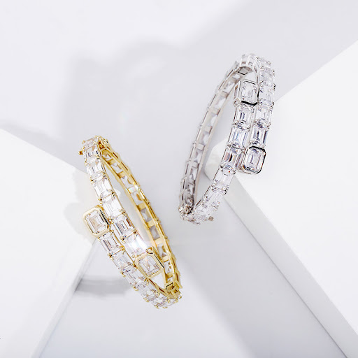 Title 5, Hip Hop Jewelry Rectangular Zircon Bracelet Men...