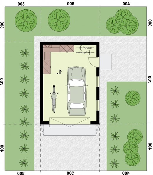 G339a Garaż Jednostanowiskowy Na Zgłoszenie Szkielet Drewniany - Rzut parteru