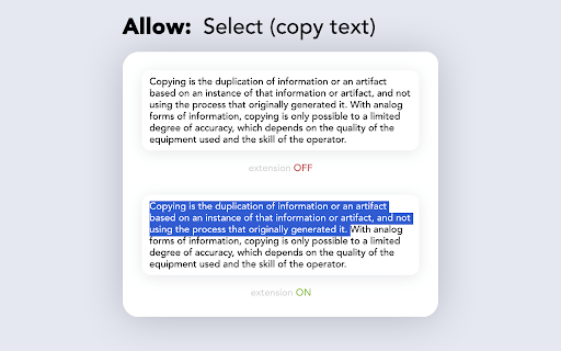 Allow right click -  simple copy