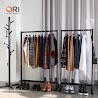 Combo Sào Treo Đồ - Cây Treo Bằng Gỗ Hàn Quốc - Double Single - Standing Hanger - Black