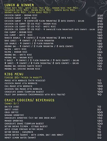 Healthy Chulha menu 