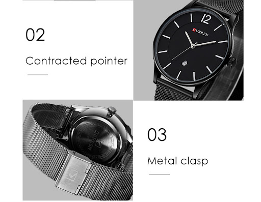 Title 3, Mesh Belt Simple Large Dial Business Casual Qua...