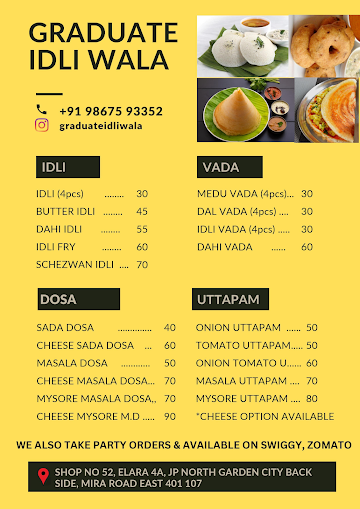 Graduate Idli Wala menu 