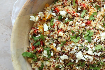 Healthy Quinoa Salad with Feta Cheese and Mixed Vegetables