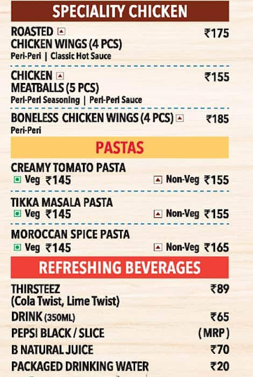 Domino's Pizza menu 