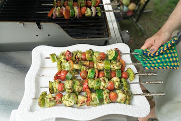 Lemon Herb Marinated Grilled Chicken Vegetable Kebobs