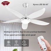 Fengyun Quạt Trần Đèn, 3 Chế Độ Đèn Led, 5 Lưỡi Dao Có Thể Đảo Ngược, Điều Từ Xa Tốc Độ / Thời Gian / Ánh Sáng