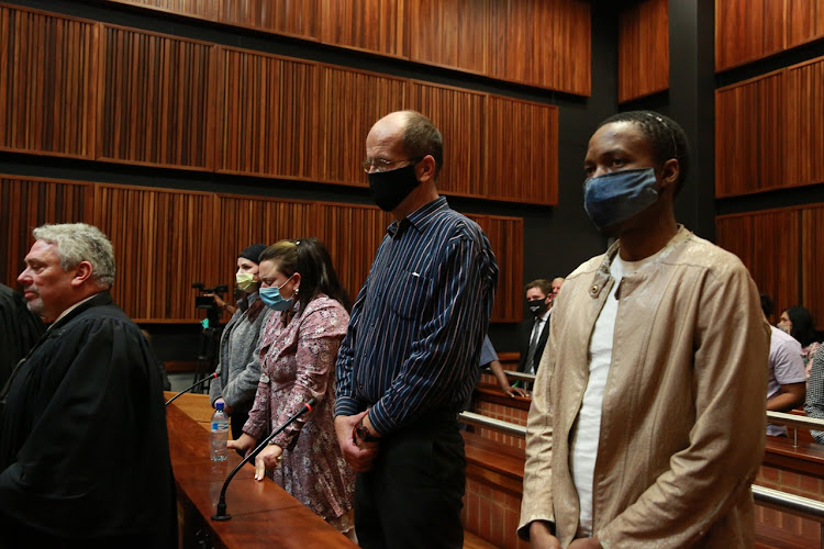 From left: Tharina Human, Laetitia Nel, Pieter van Zyl and Bafokeng Molemohi in the Gauteng South High Court sitting in Palm Ridge.