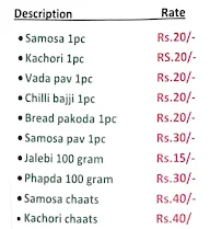 Kolhapuri Chaats menu 1