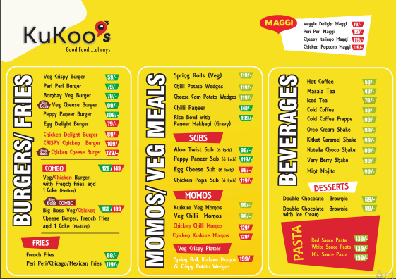 Kukoo's menu 