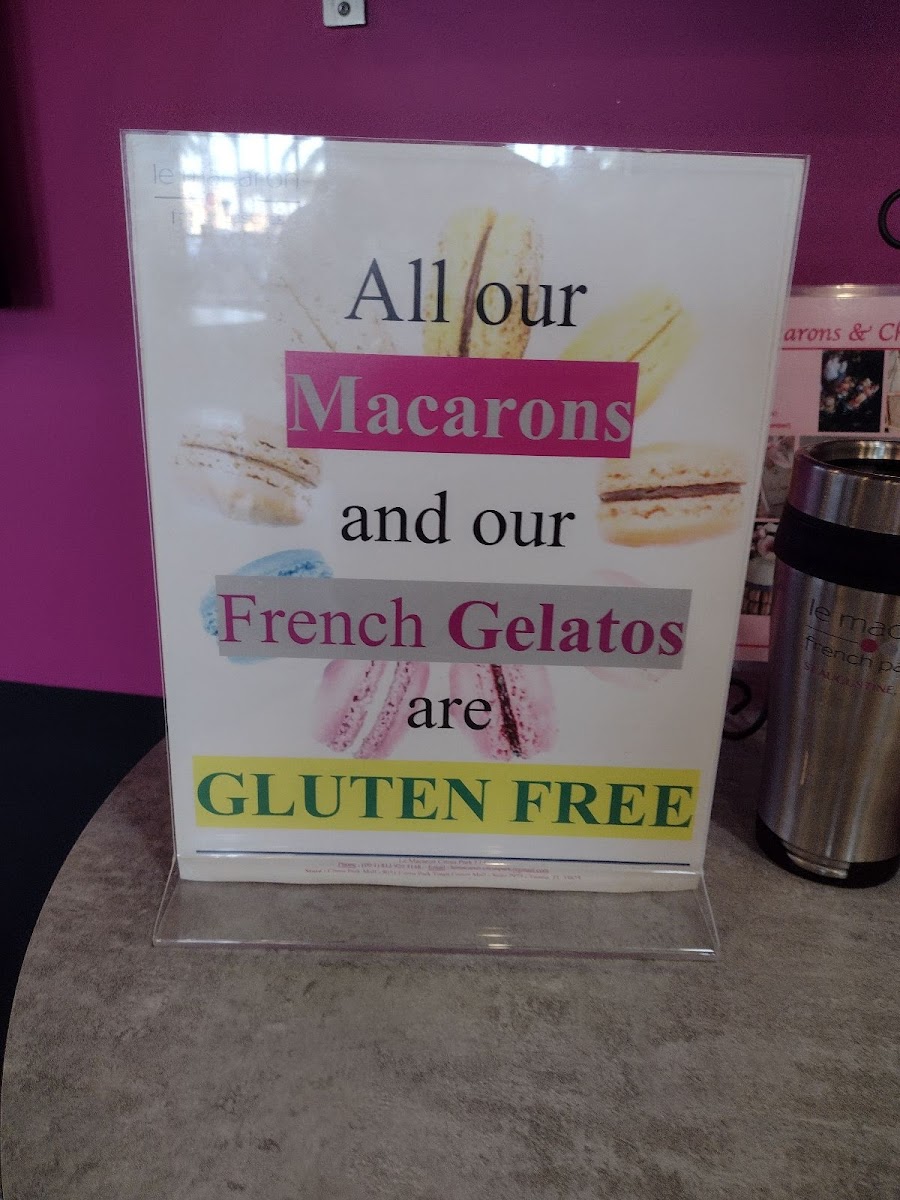 Le Macaron gluten-free menu