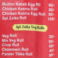 Zaika Kathi Roll menu 3