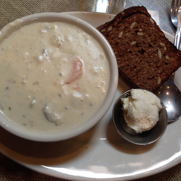 GF Clam Chowder served every day. It looks like they now serve only one slice of GF bread with the soup. It used to be two.