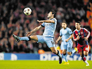 EXTRA YARD: Manchester City's Sergio Aguero on his way to bagging a hat-trick against Bayern Munich in the Champions League clash at the Etihad Stadium this week